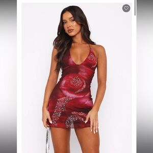 White Fox Best Part Of Me Mini Dress Ruby Floral - Small